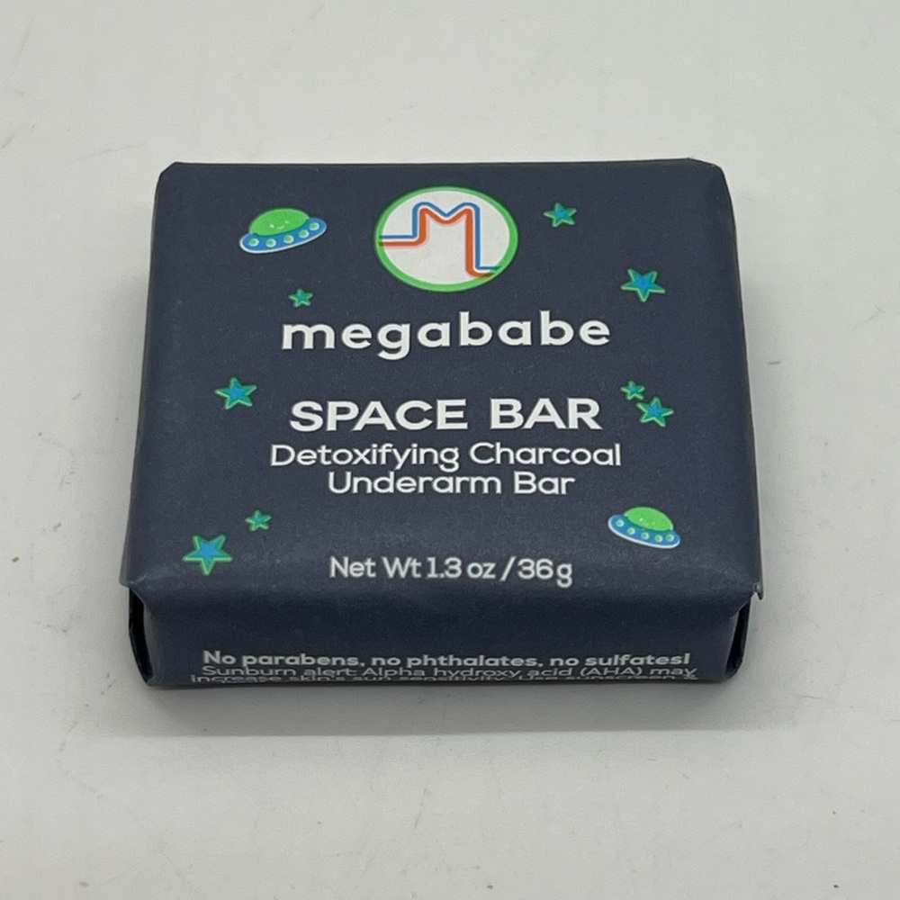 NWT Megababe Space Bar Detoxifying Charcoal Underarm Bar Mini 1.3 oz/36 g